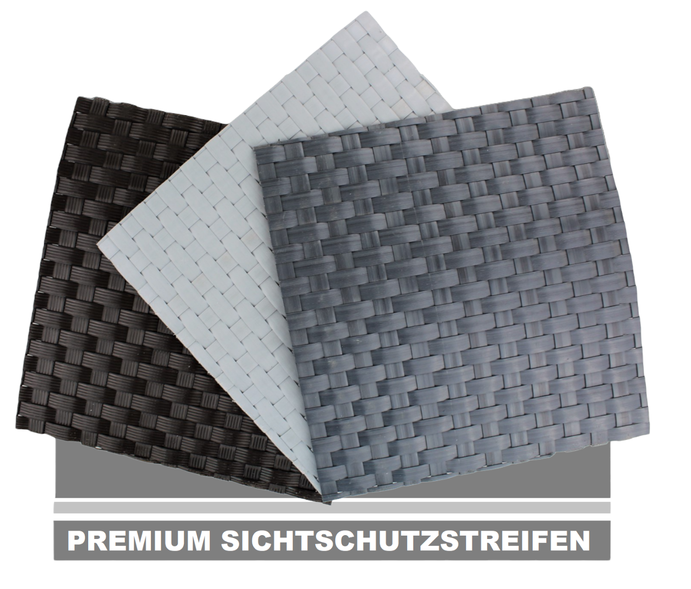 Rattan_Musterbox Musterbox Sichtschutzstreifen Rattan (3 Farben: Anthrazit, Dunkelbraun und Lichtgrau)