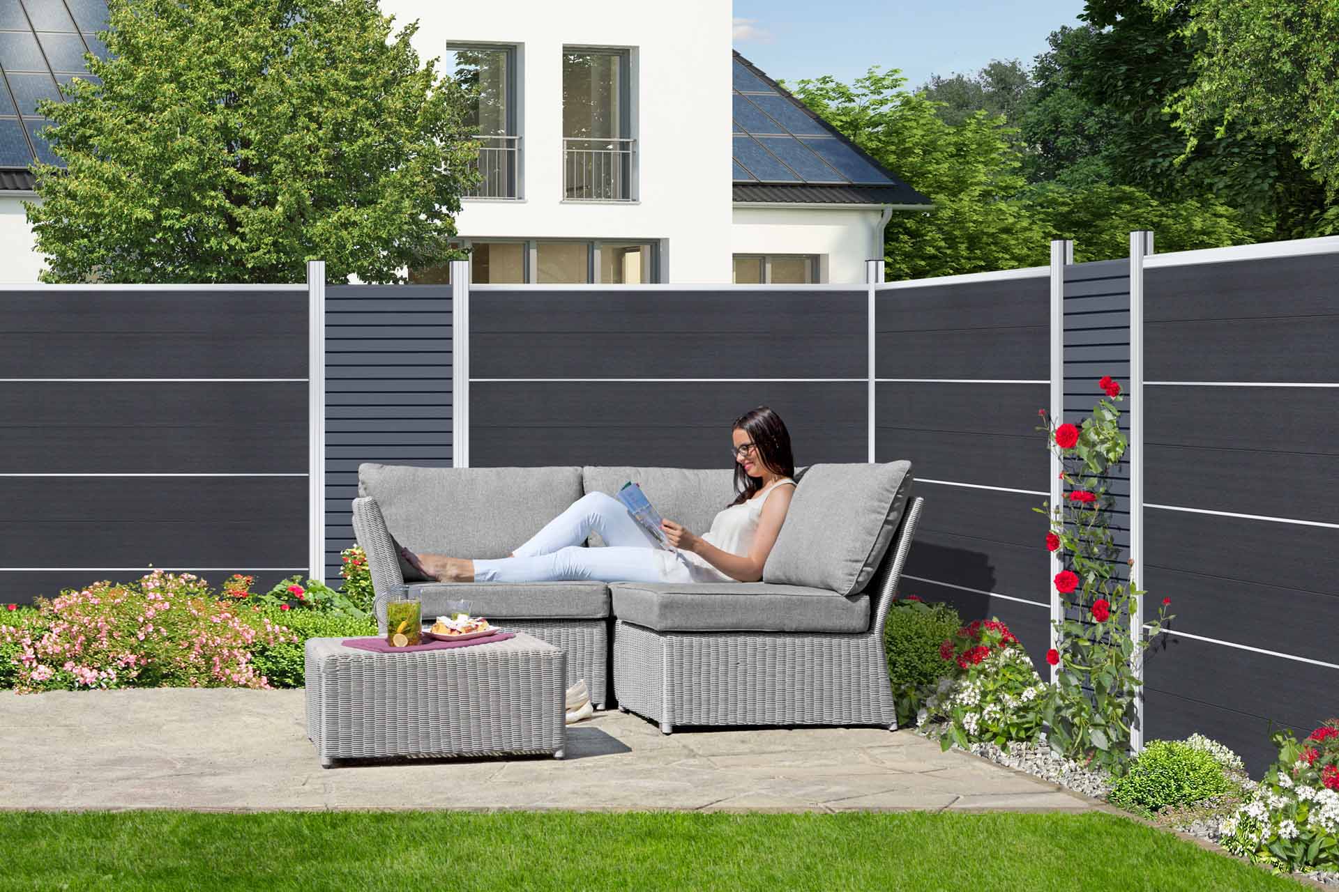 EF-52581-01-01 WPC-Steckprofile PROTEC, 4er-Set 180x21x2 cm basalt-grau co-extrudiert (mit Schutzschicht)