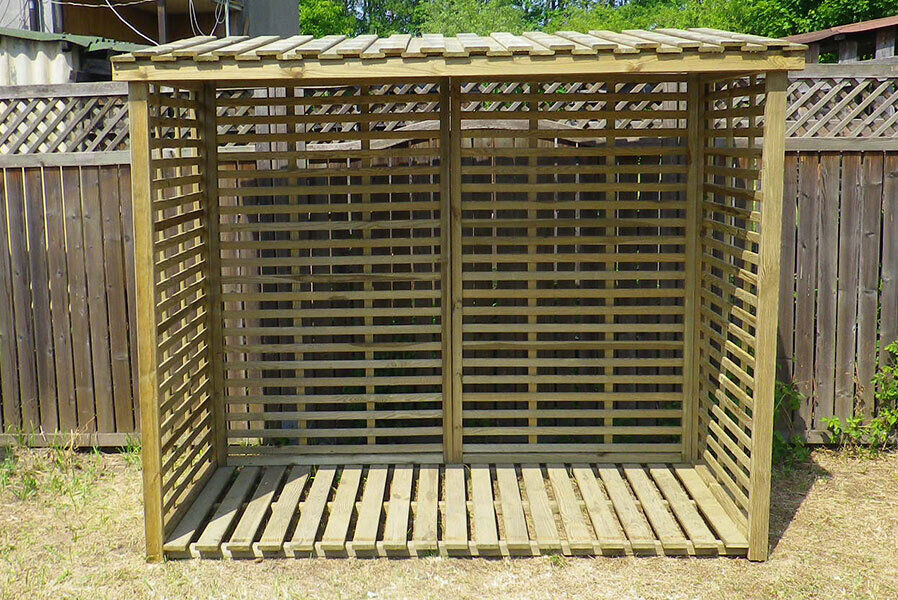 s-l1600fQ7PeS9AaEx3Al Kaminholzregal XXL aus Holz KDI grün mit Rückwand für 3,8 m³ Brennholz