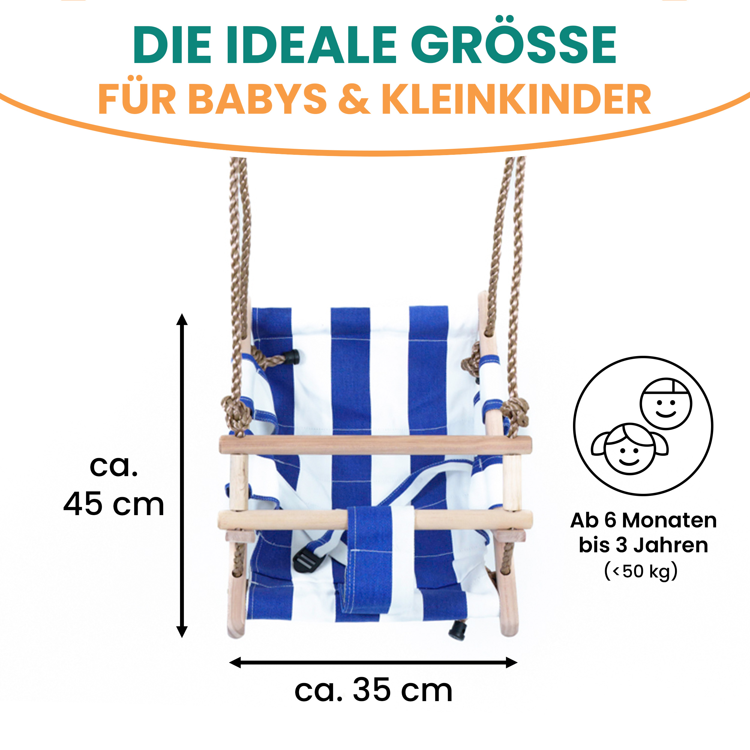 35B7M3O2WzoAvi Babyschaukel Puppenschaukel Kapitän Babysitz Schaukelsitz