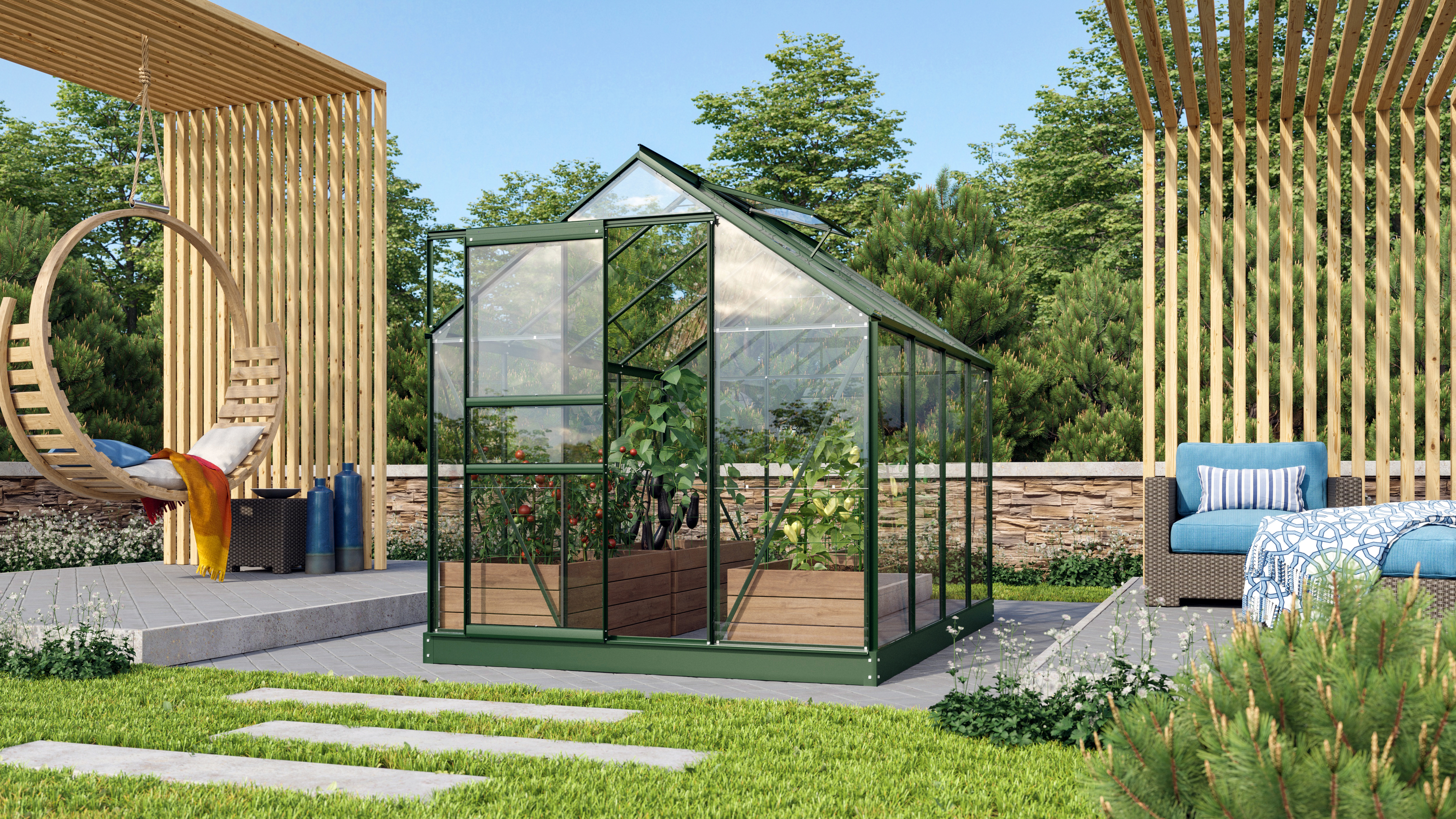 Gewächshaus Venus 5000 ESG 3mm, smaragd