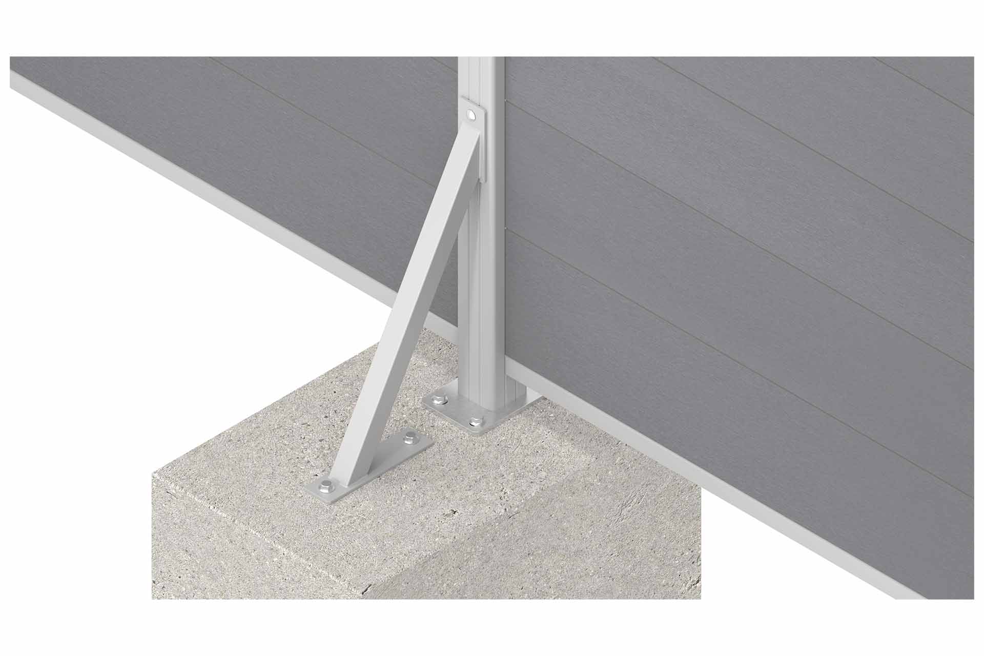 53122-A TORNADO Sturmanker 5x30x50 cm silber für Sichtschutz WPC-Steckzaun