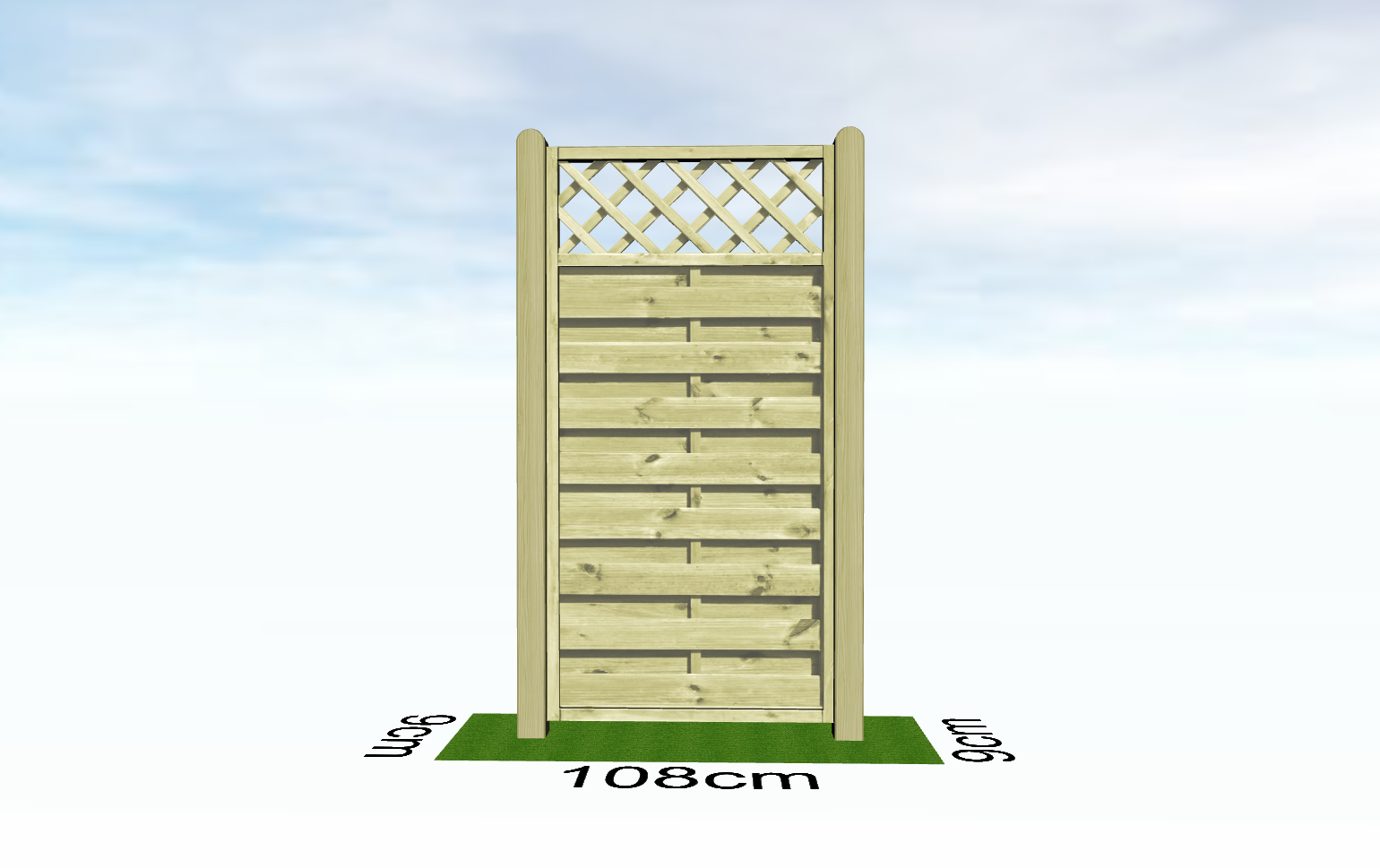 Dichtzaun MAILAND ohne Leimholzbogen Kiefer KDI grün 90x180 cm