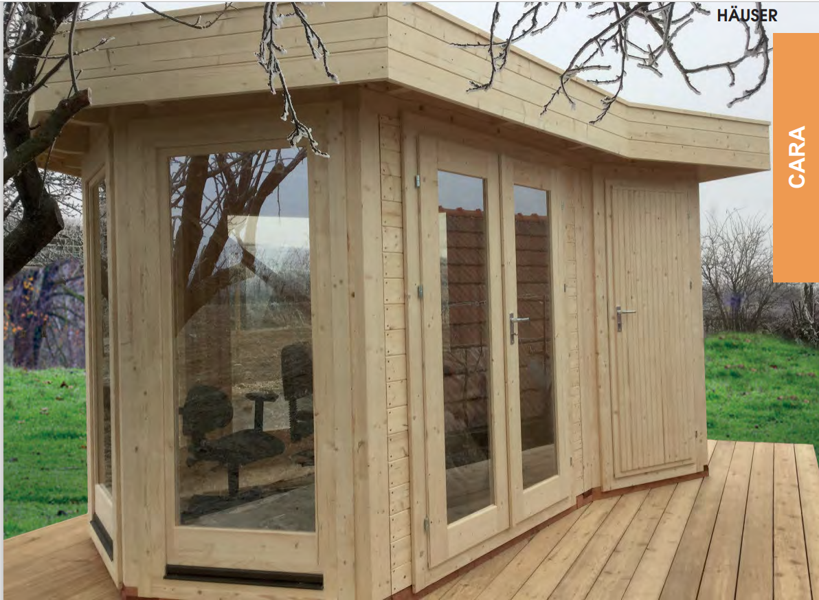 Cara-Ettagono-1520-F-110-AN Premium Gartenhaus Cara Ettagono 1520 F + 110 AN Ferienhaus
