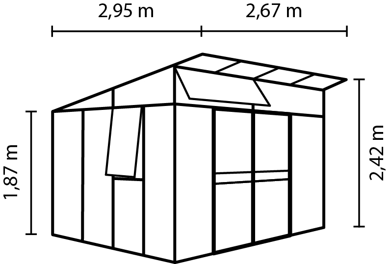 SK_GWH_Aura_7800_40002380_40002381_40002384_40002385 Gewächshaus Aura 7800 ESG/HKP, weiß 2,95 x 2,67 x 1,87 m