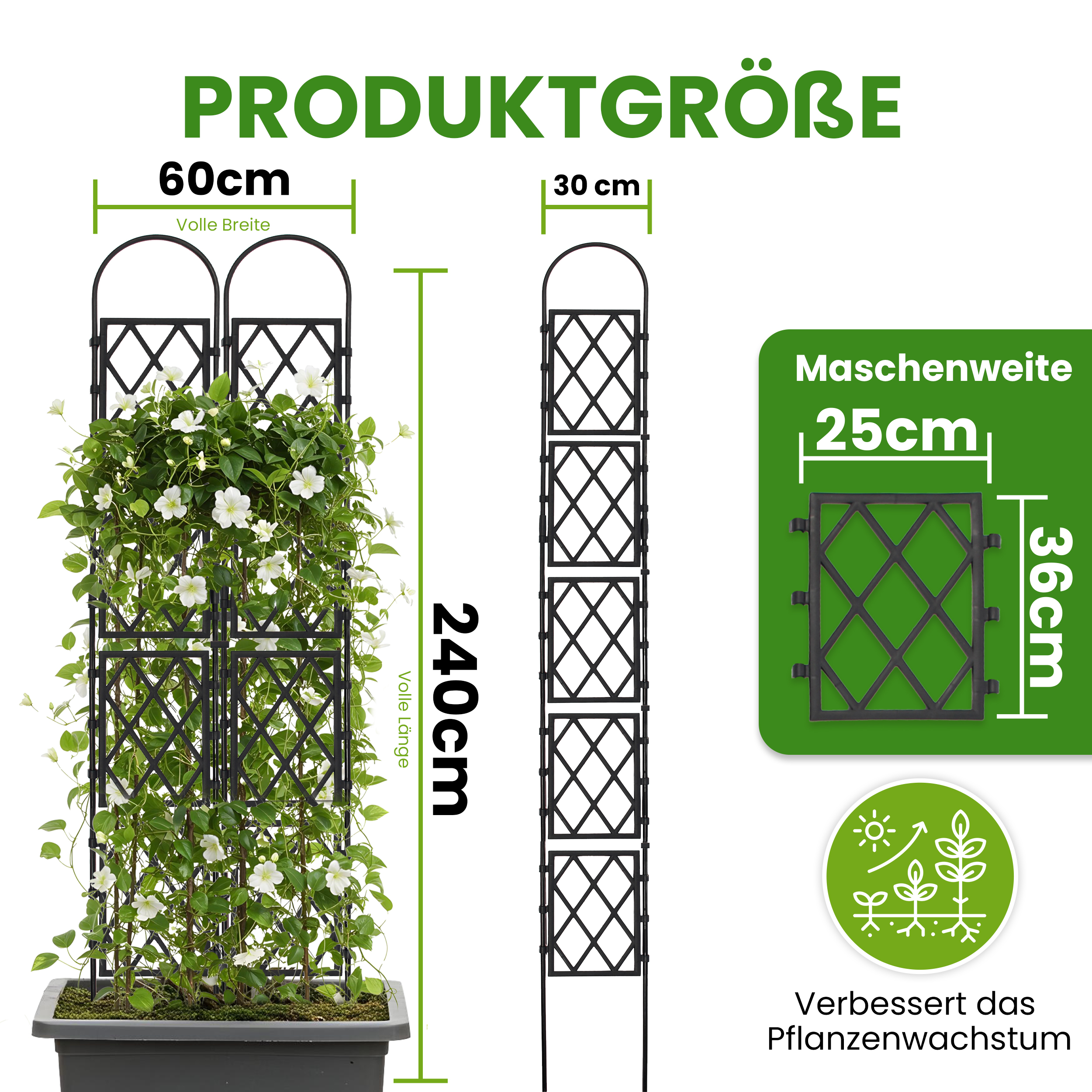 Wandspalier mit Bogen Rankgitter Pflanzenstütze Gitterspalier für Garten