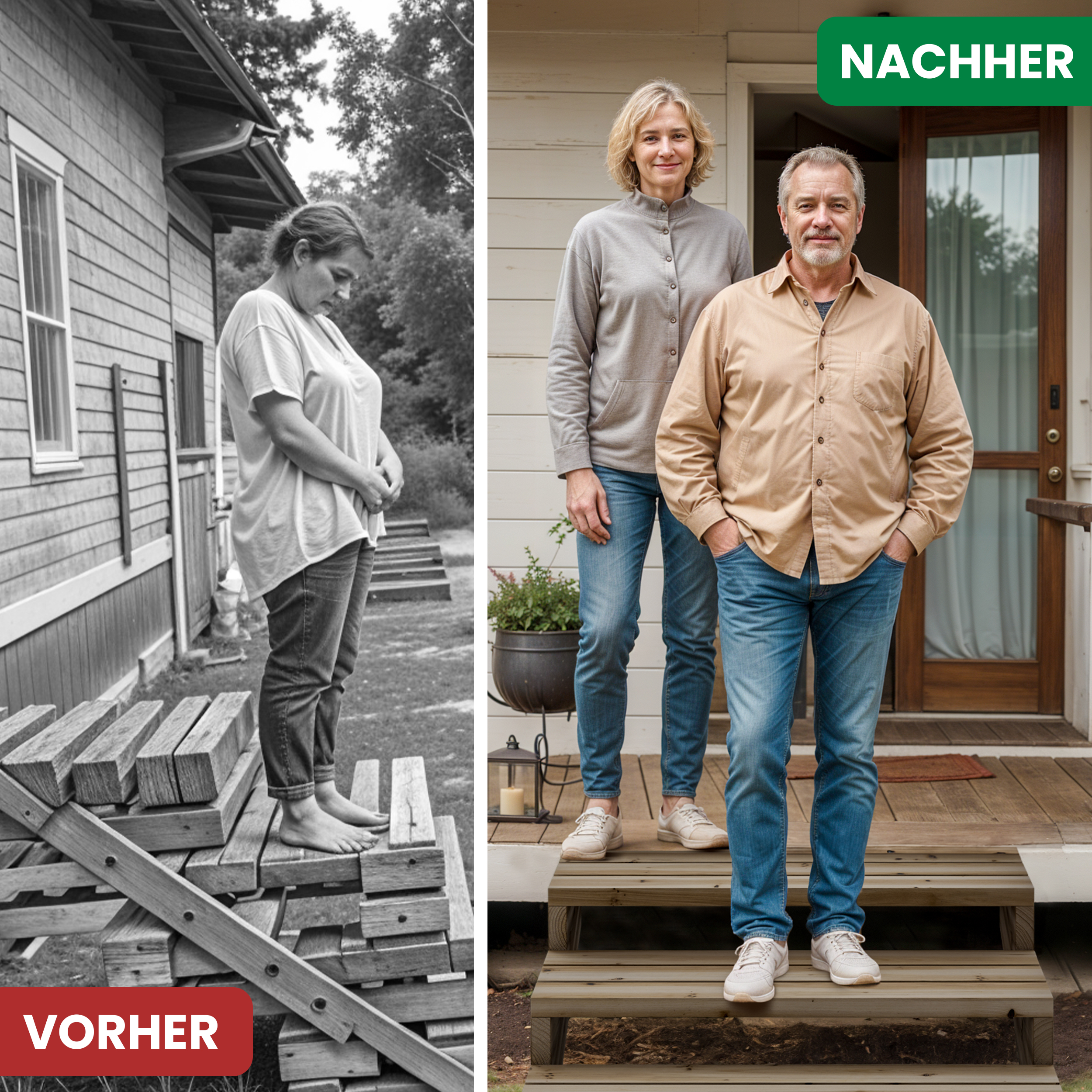 04EdW9P7C3IqYXM Terrassentreppe XL Kiefer imprägniert Treppe mit Stufen Wangentreppe Breite