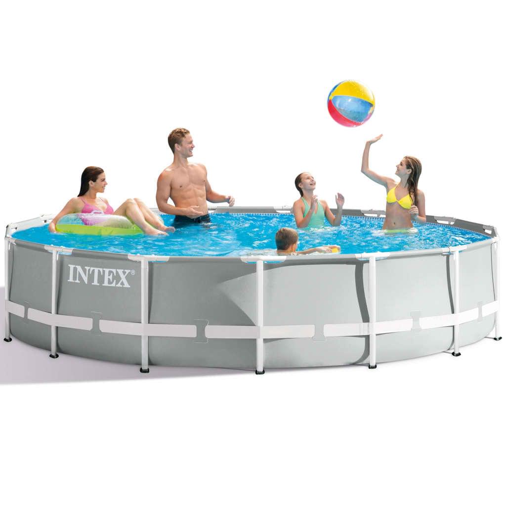26724GN_3 Intex Prism Frame Swimmingpool Set Rund mit Filter und Leiter, 457 x 107 cm 26724GN