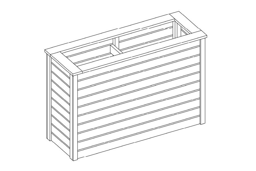 11Dbd77cABwXZi5 Hochbeet L125 x H80 cm aus Lärchenholz 25x70 mm Pflanzkasten Kräuterbeet Garten