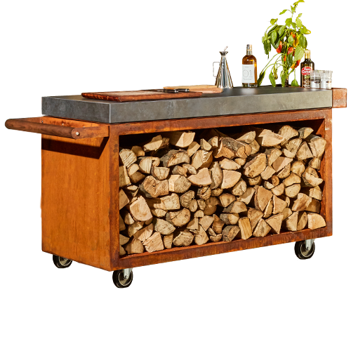 OFYR Mise en Place Table Corten 135 PRO Keramik Dunkelgrau