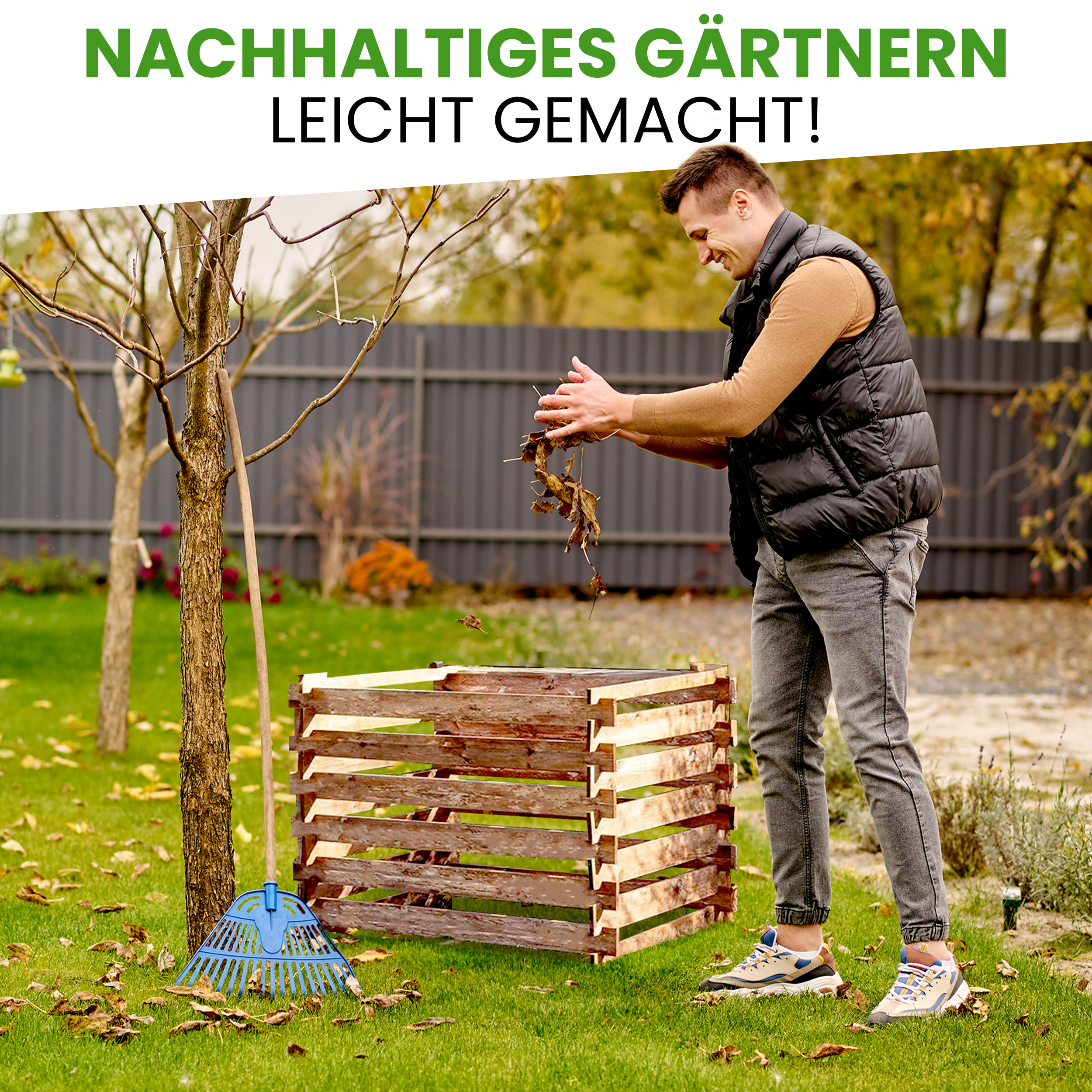 Holzkomposter Kiefer imprägniert mit Stecksystem Kompostsilo Steckkomposter