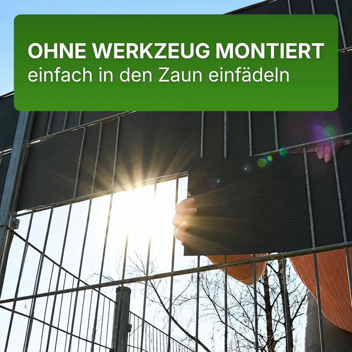 Hart-PVC Sichtschutzstreifen fenstergrau 2525×190×1,35 mm Doppelstabmatten