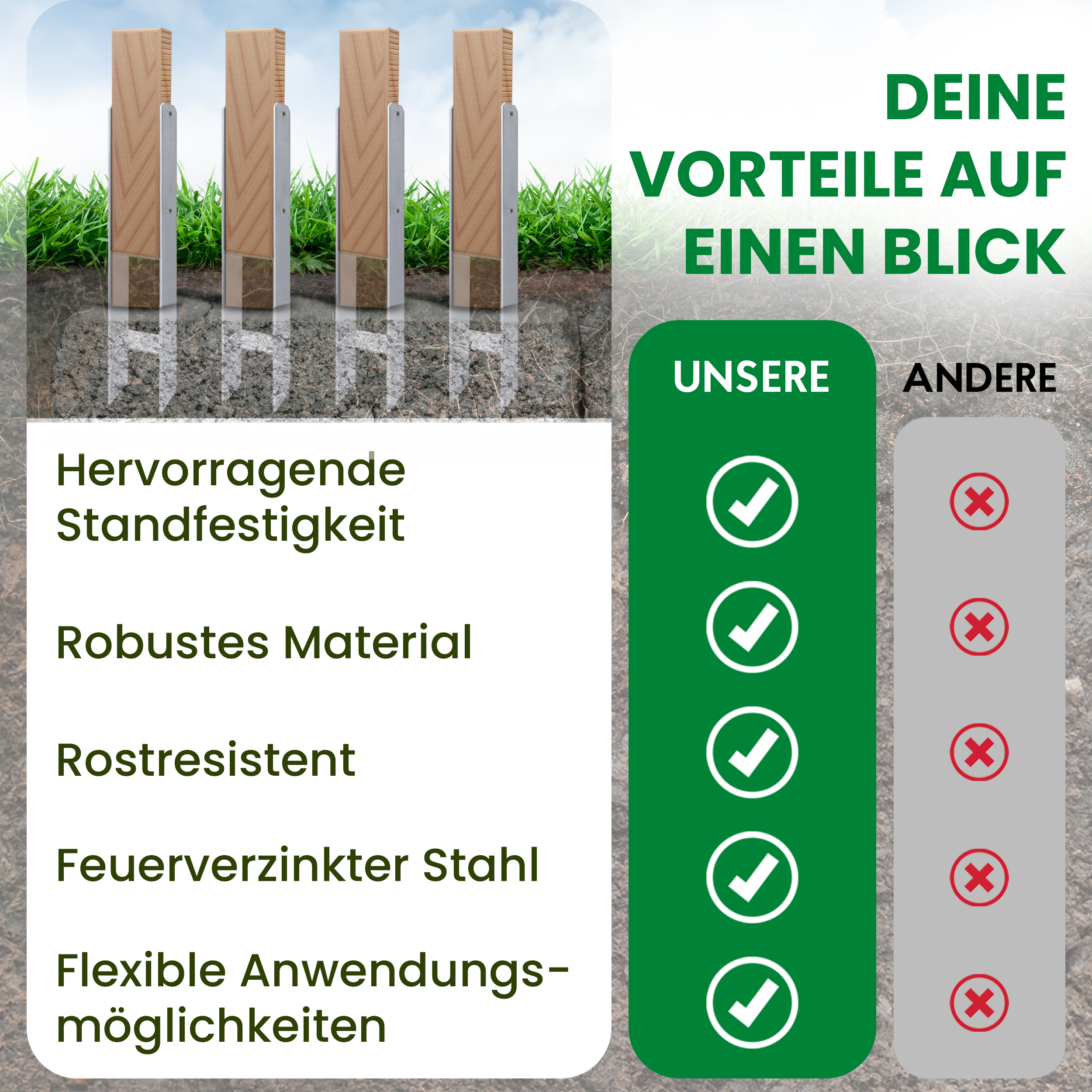7eszI2HrhrKBBZ H-Pfostenträger 600 x 71 x 6 mm Bodenhülse Pfostenanker Pfostenschuh Anker Carport verzinkt