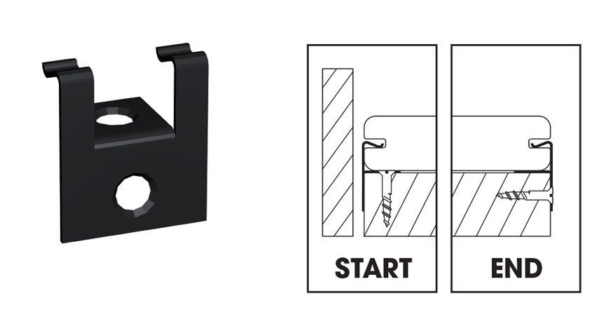 Cobra_Start-End-Clip_ 30 Stk. End- / Startclips Cobra24 inkl Edelstahl-Holzschrauben für Dielen mit Bohlenstärke ab 24mm