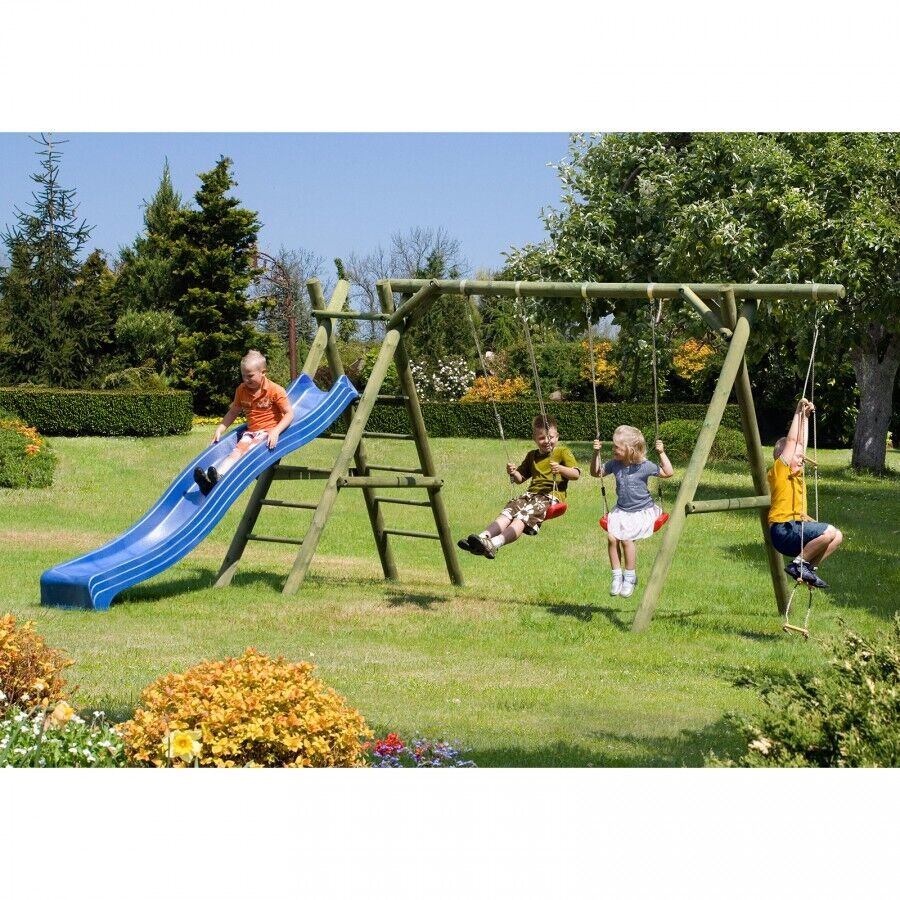 s-l1600LwsD89xW239uS Schaukelgerüst Typ 5.2 Classic für Kinder aus Holz KDI Doppelschaukel mit Seil und Podest