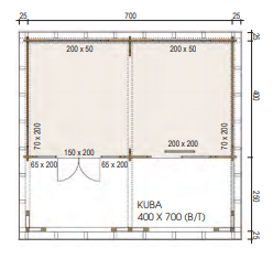 Kuba-3 Premium Gartenhaus Kuba