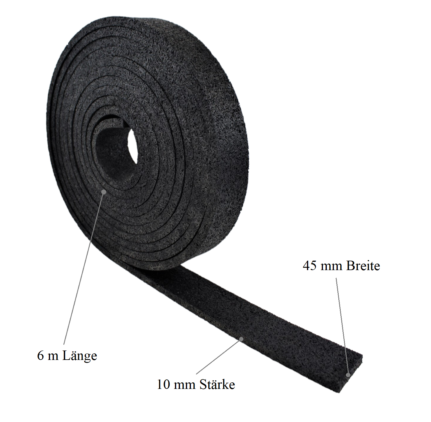 Padrolle 10x45x6000 mm Gummipad Pad Terrassenpad Gummigranulat Gummiunterlage Isopad