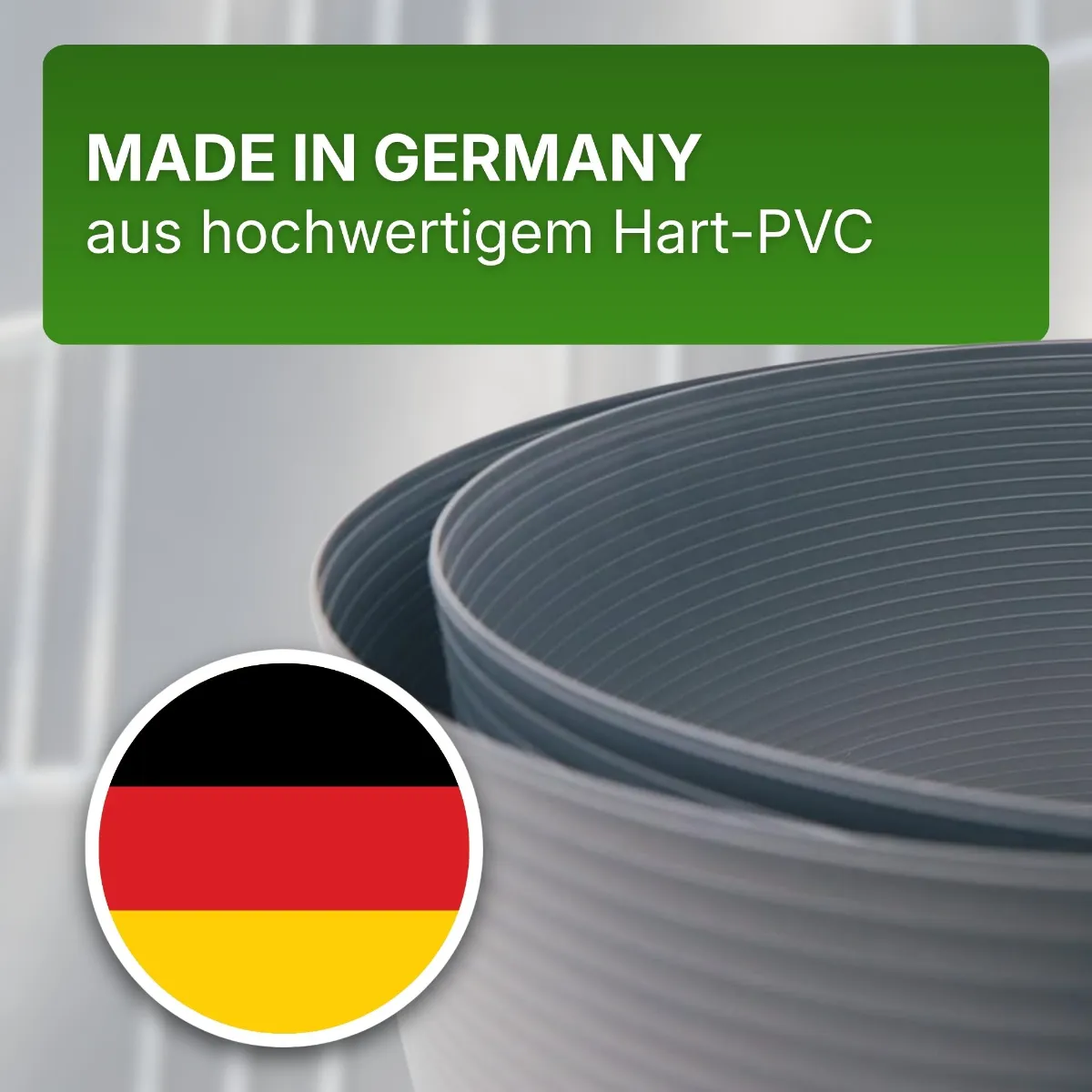 Hart-PVC Sichtschutzstreifen fenstergrau 2525×190×1,35 mm Doppelstabmatten