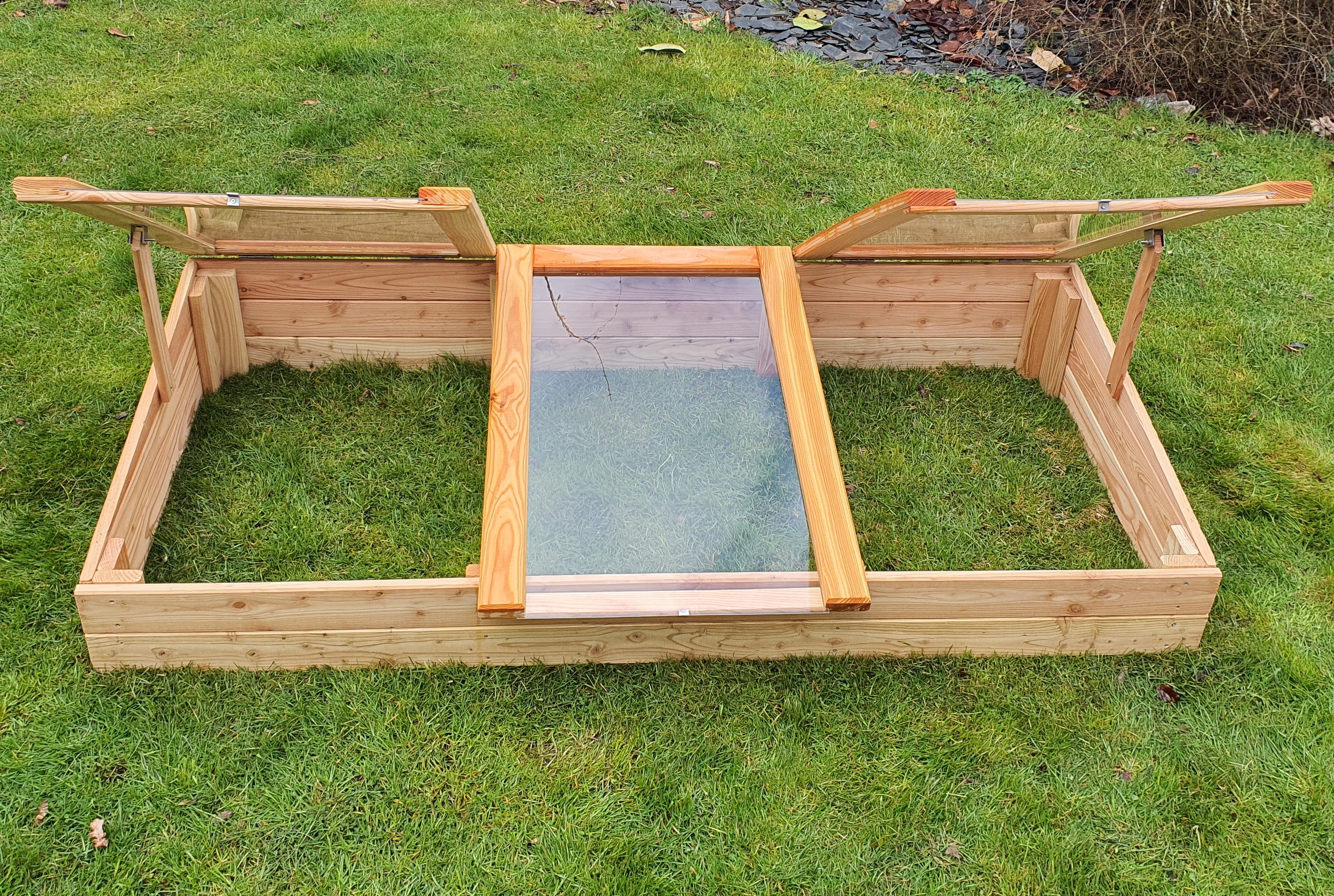 Fruhbeet-180-einzeln-77BiRrf17sE4qE Frühbeet Kräuterbeet 180x80x21/30 cm aus Lärchenholz passend für Hochbeete
