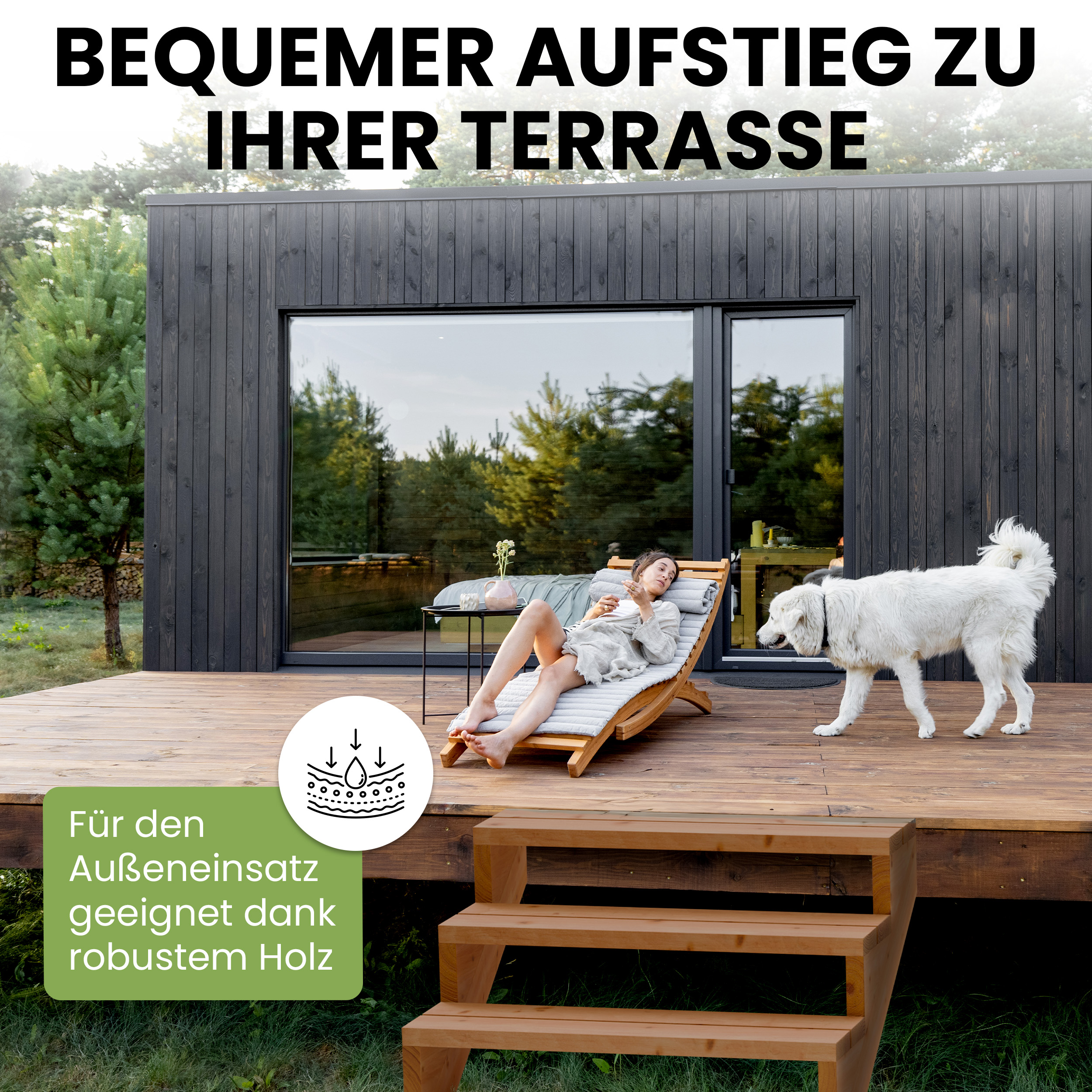 036yQYiiliN0Y9W Terrassentreppe aus Lärche Treppe Stufen Wangentreppe Breite