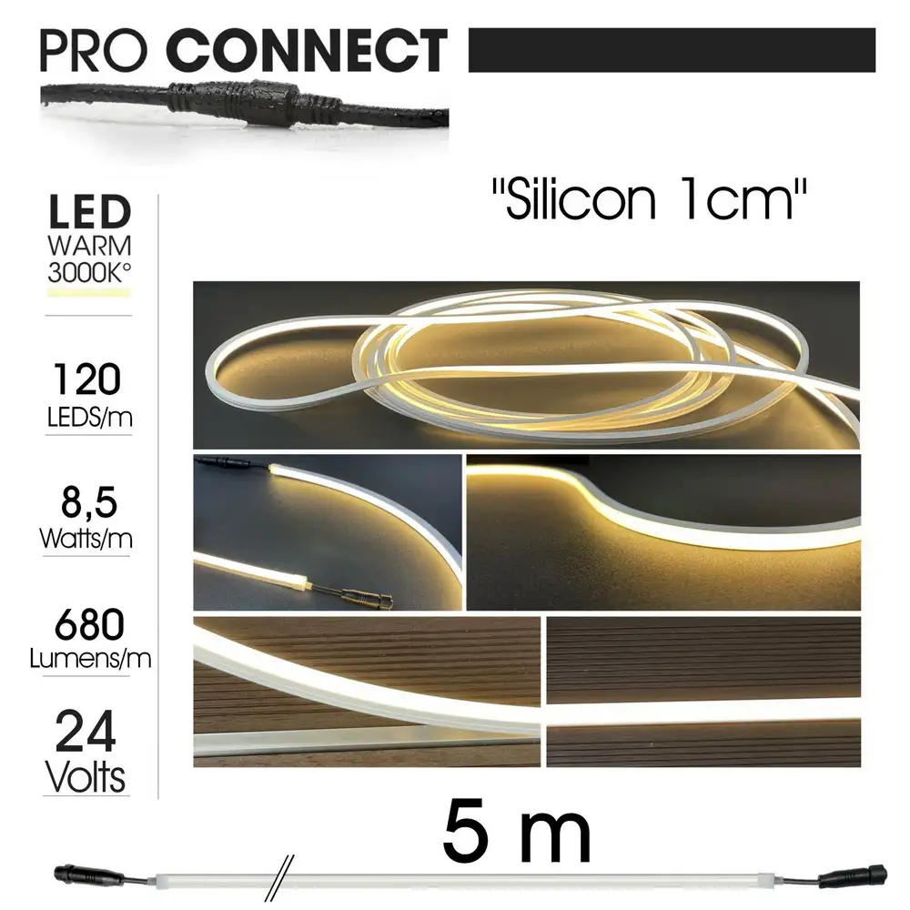  Silikon 24V LED Streifen 1 cm breit für Wegebeleuchtung