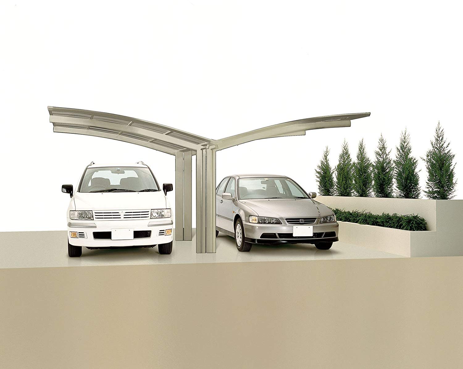 XIM1007 XIMAX Aluminium Design-Carport Portoforte Y-Ausführung Typ 60 Edelstahl-Look