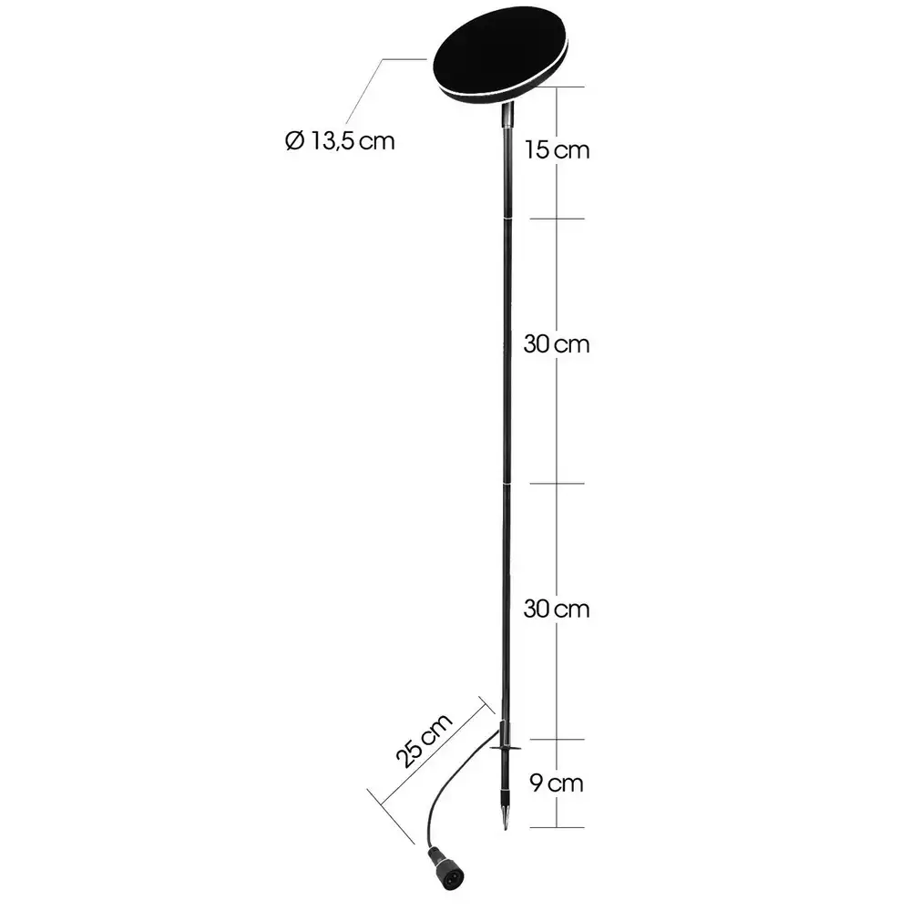 Beleuchtung auf dünnem Stab - ECLIPSE - Verstellbarer Diffusor - Ht. 70 cm - 230V/Klasse II - IP65 - 6 W - Warmweiß 3000°k