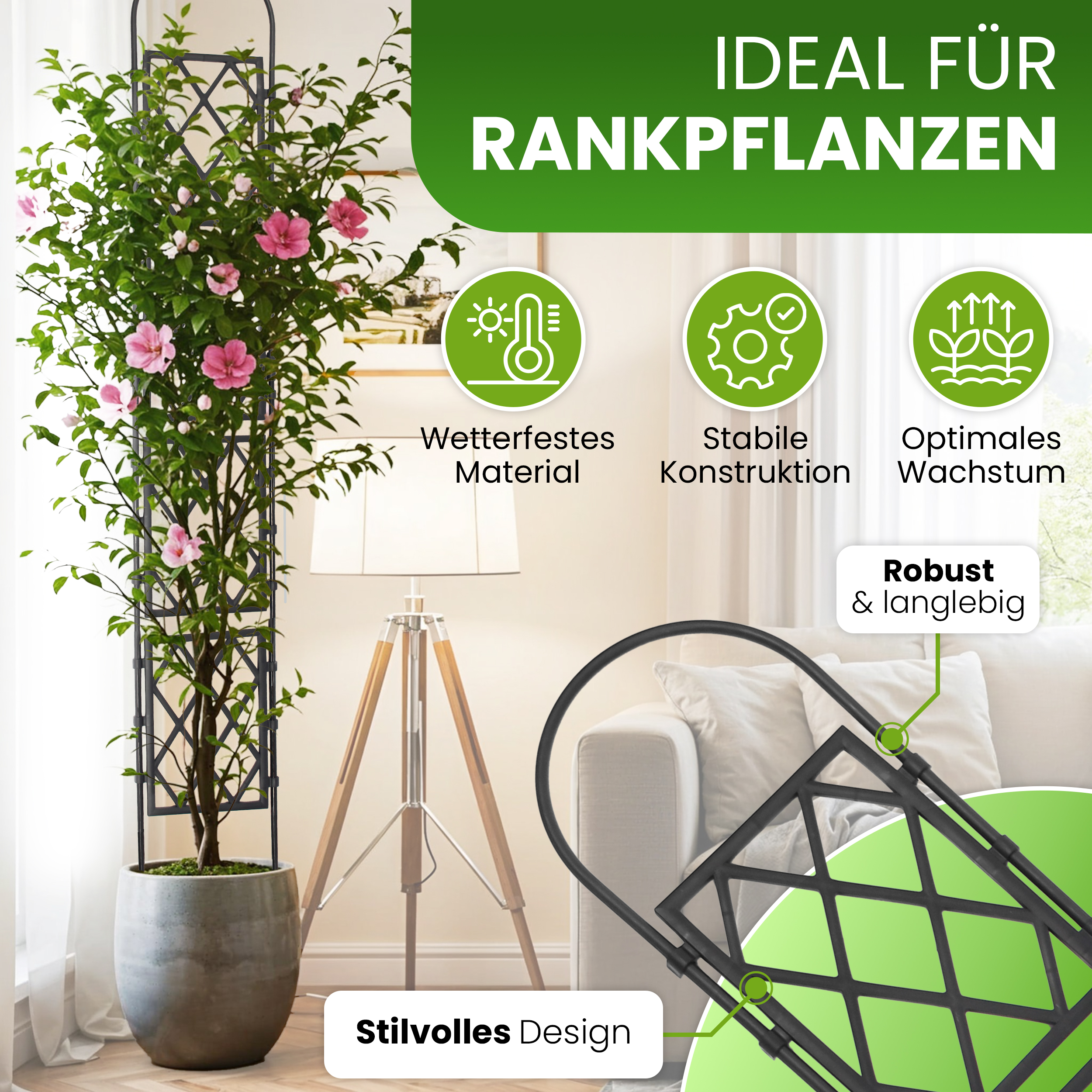 Wandspalier mit Bogen Rankgitter Pflanzenstütze Gitterspalier für Garten