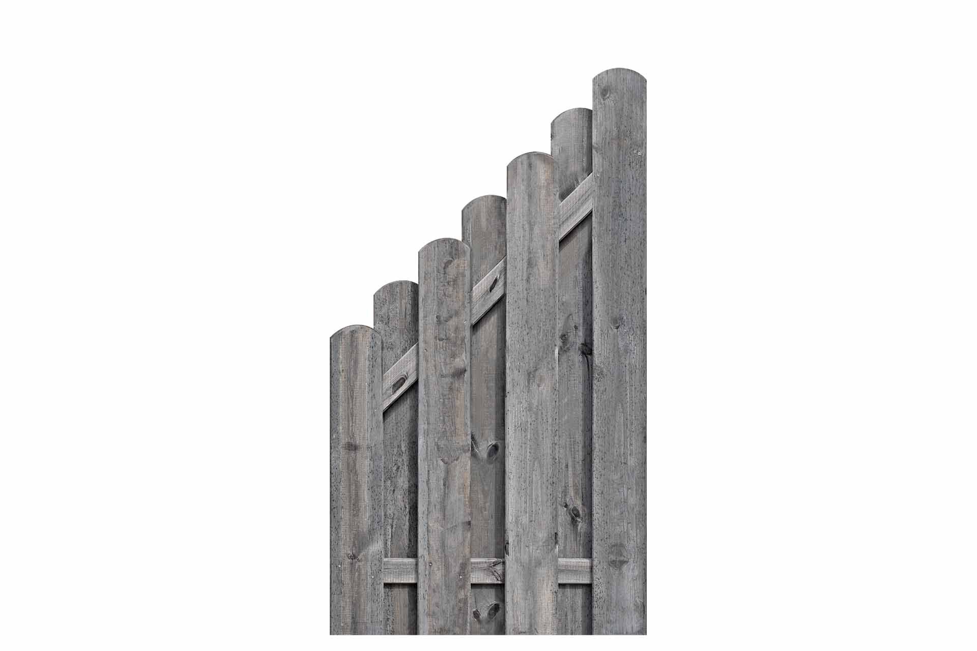BOLEO-KDI-grau-90x160-90 Sichtschutz BOLEO Bohlen-Zaun Abschlusselement 90x160/90 cm Kiefer KDI grau