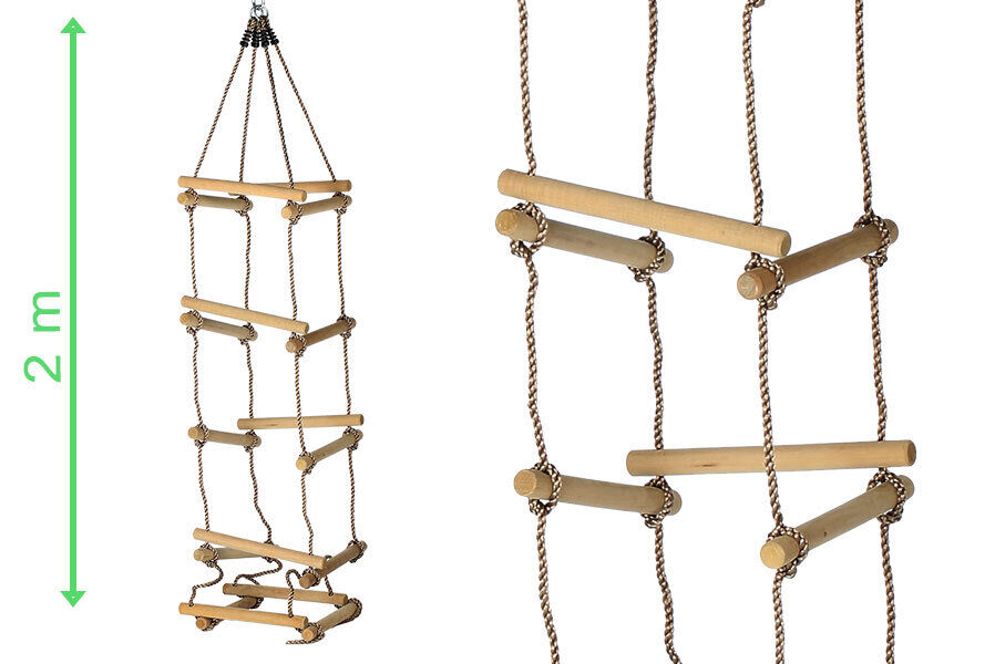 s-l1600f6hIcjG3SoSS1a Strickleiter 2 m mit Holzsprossen 5 Ebenen für Kinder Kletterleiter für Spielturm