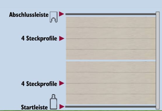 Start-Abschlussleiste Start- und Abschlussleiste ALU - Set silber für WPC-Steckzaun