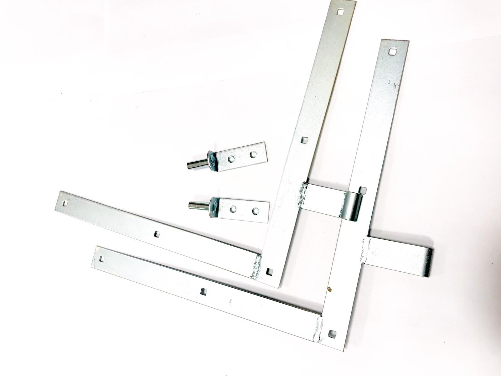 Tor-Winkelbänder-Set komplett mit Kloben 40cm aus Stahl 3 verzinkt