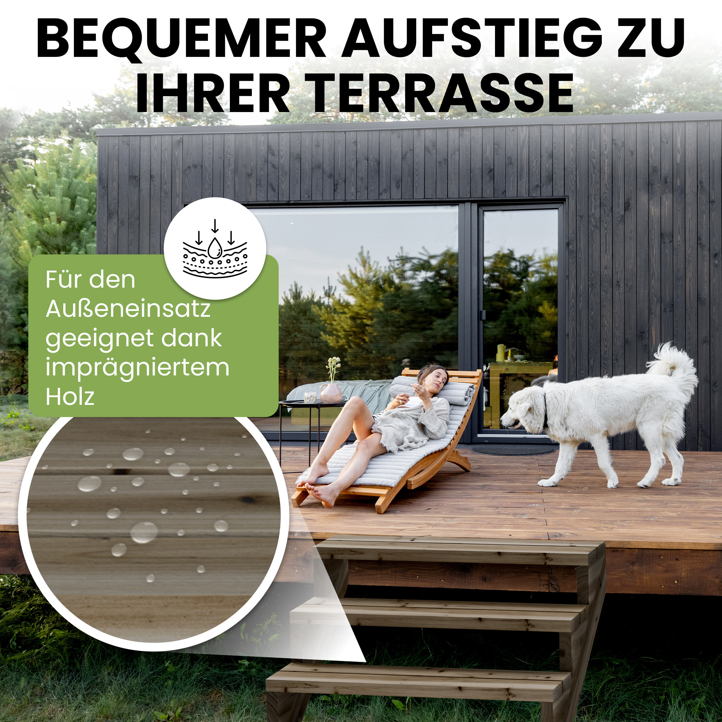 03mkvhHZwvPtKqF Terrassentreppe Kiefer kesseldruckimprägniert Treppe mit Stufen Wangentreppe Breite