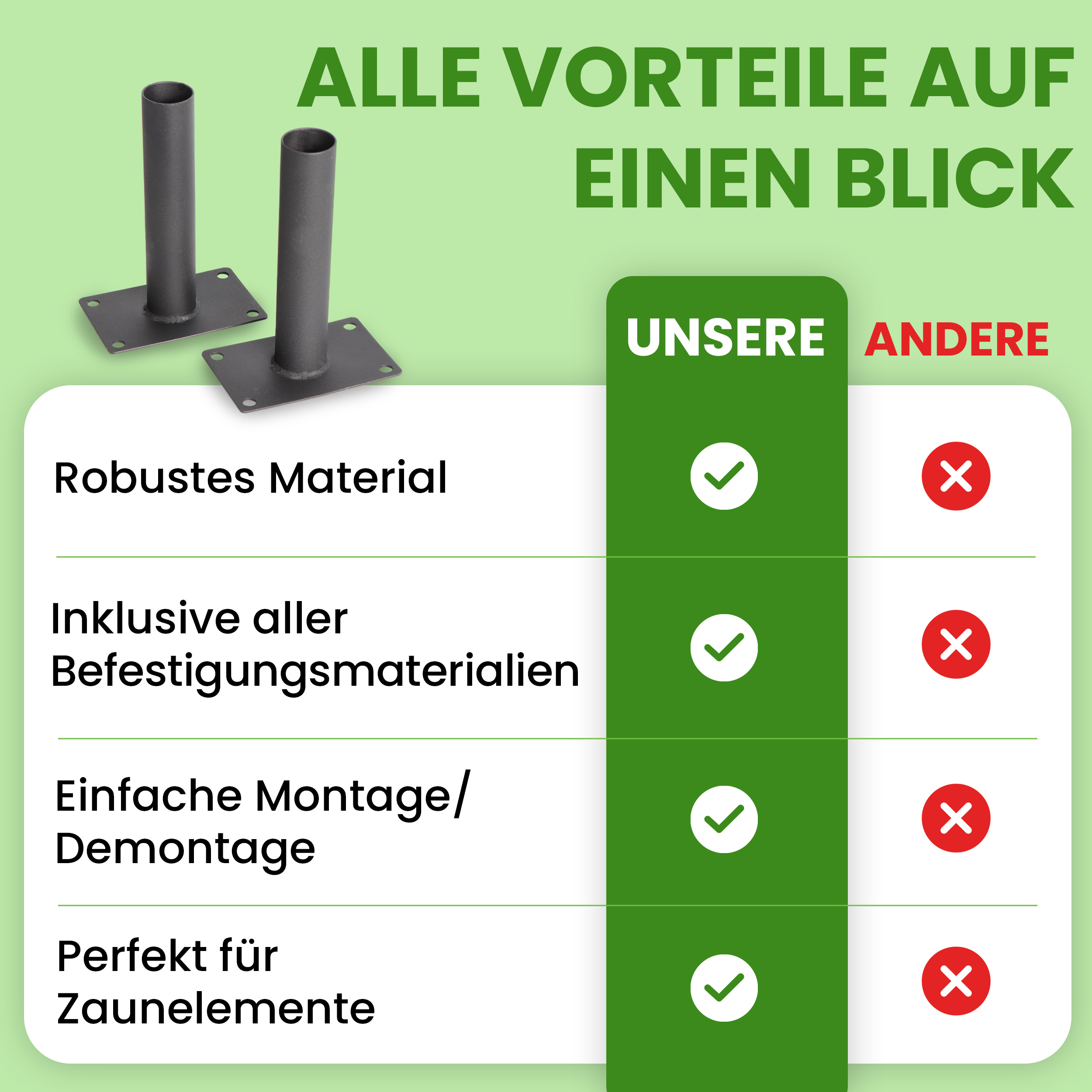 2er Set Aufschraubhülse für Lamellenzäune mit Rohrdurchmesser 30 mm Hülse Metall 2er Set Aufschraubhülse für Lamellenzäune mit Rohrdurchmesser 30 mm Hülse Metall