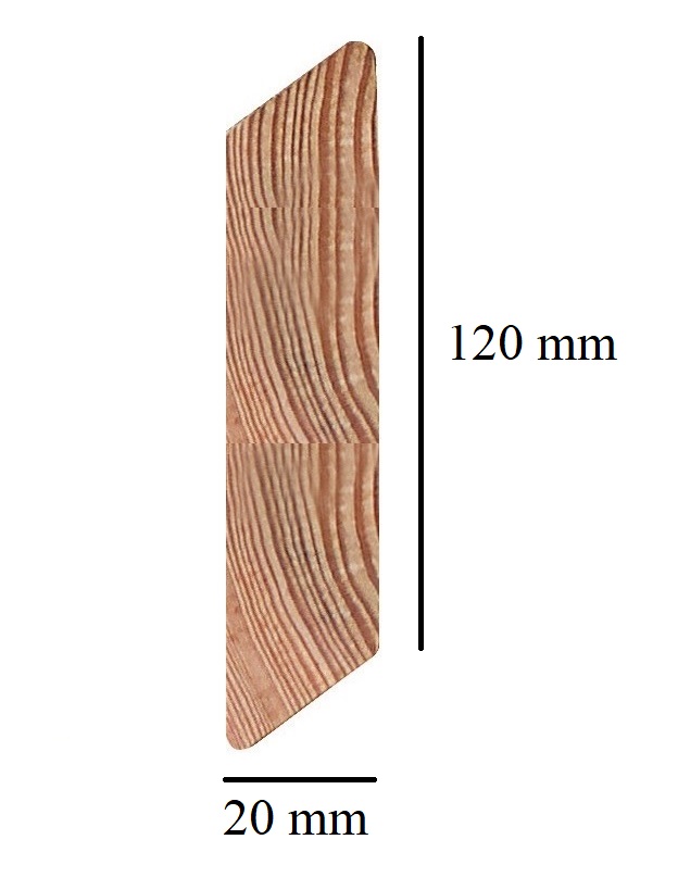 Rhombusprofilleiste5dHElzu02tJad Rhombusleiste geriffelt Parallelogramm Lärche 20x120x2400 mm