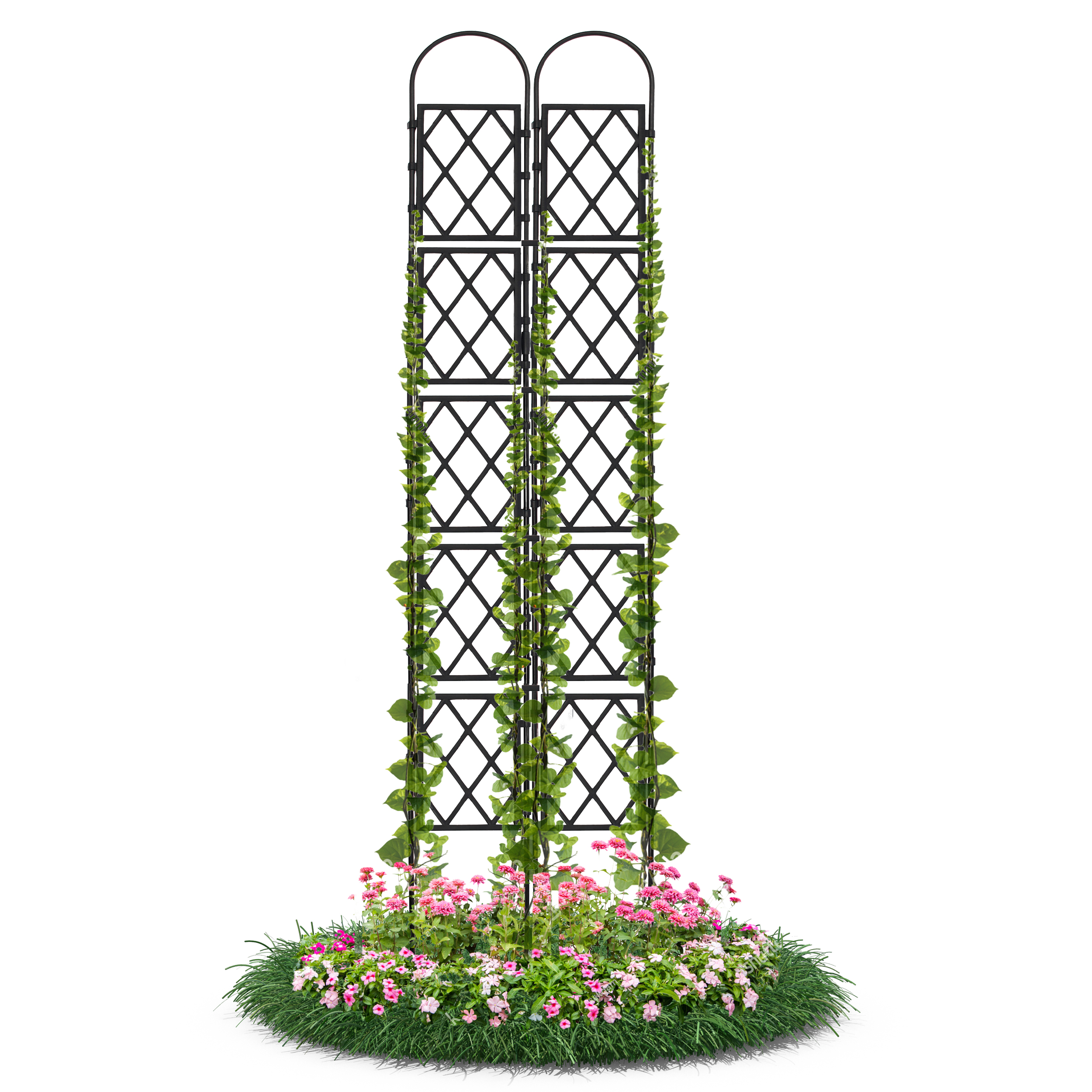 Wandspalier mit Bogen Rankgitter Pflanzenstütze Gitterspalier für Garten