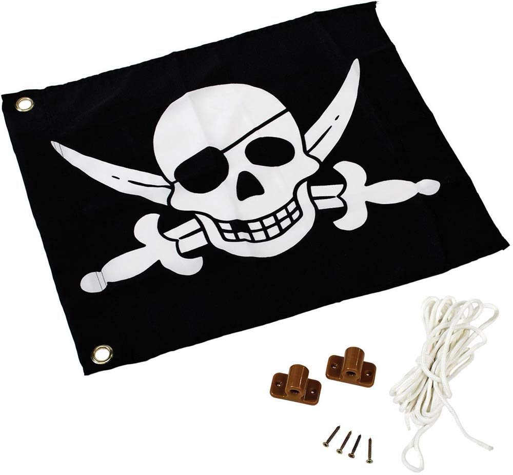 Fahne mit Hiss-System PIRAT zur Anbringung an Spieltürmen Klettertürmen Stelzenhäusern
