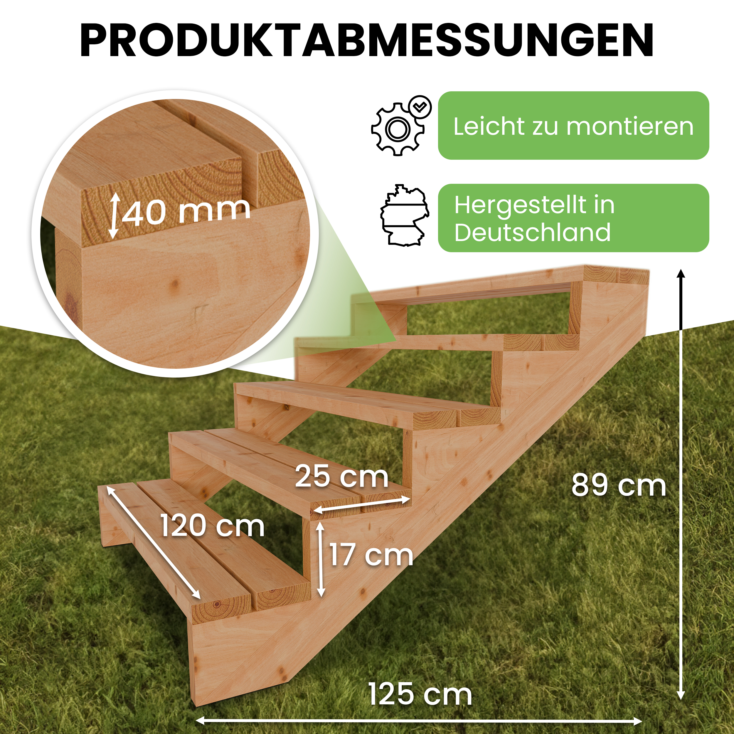 06ErsVPghUXNp9z Terrassentreppe aus Lärche Treppe Stufen Wangentreppe Breite