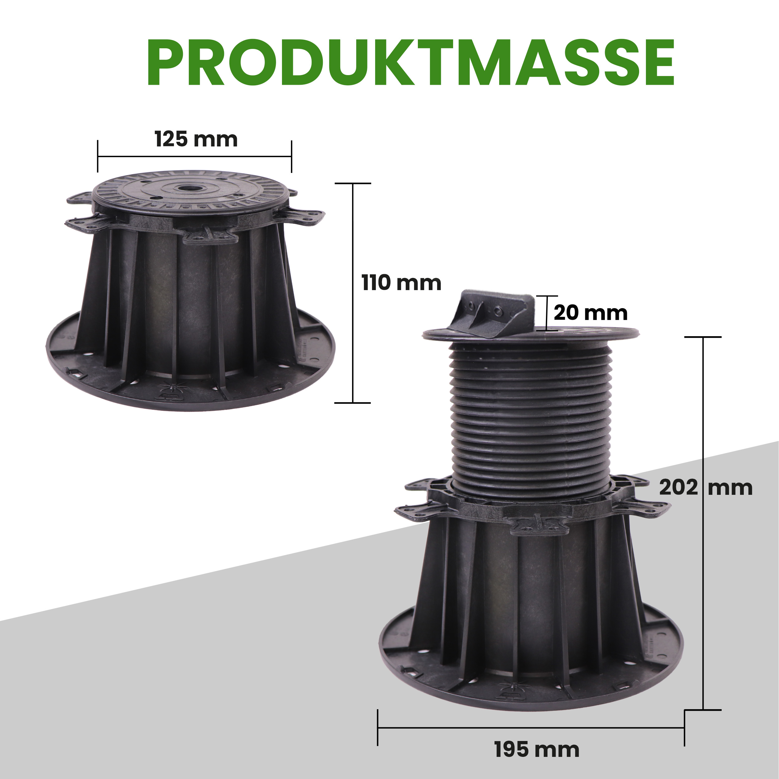 Balkenlager PRO 110–202 mm – höhenverstellbar für Holzunterkonstruktionen