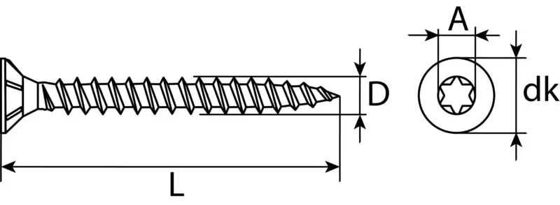 HOX Innenvielzahnschrauben m. Bit 4x30 (Stahl verzinkt (50 Stück) - 175 14 30 63)