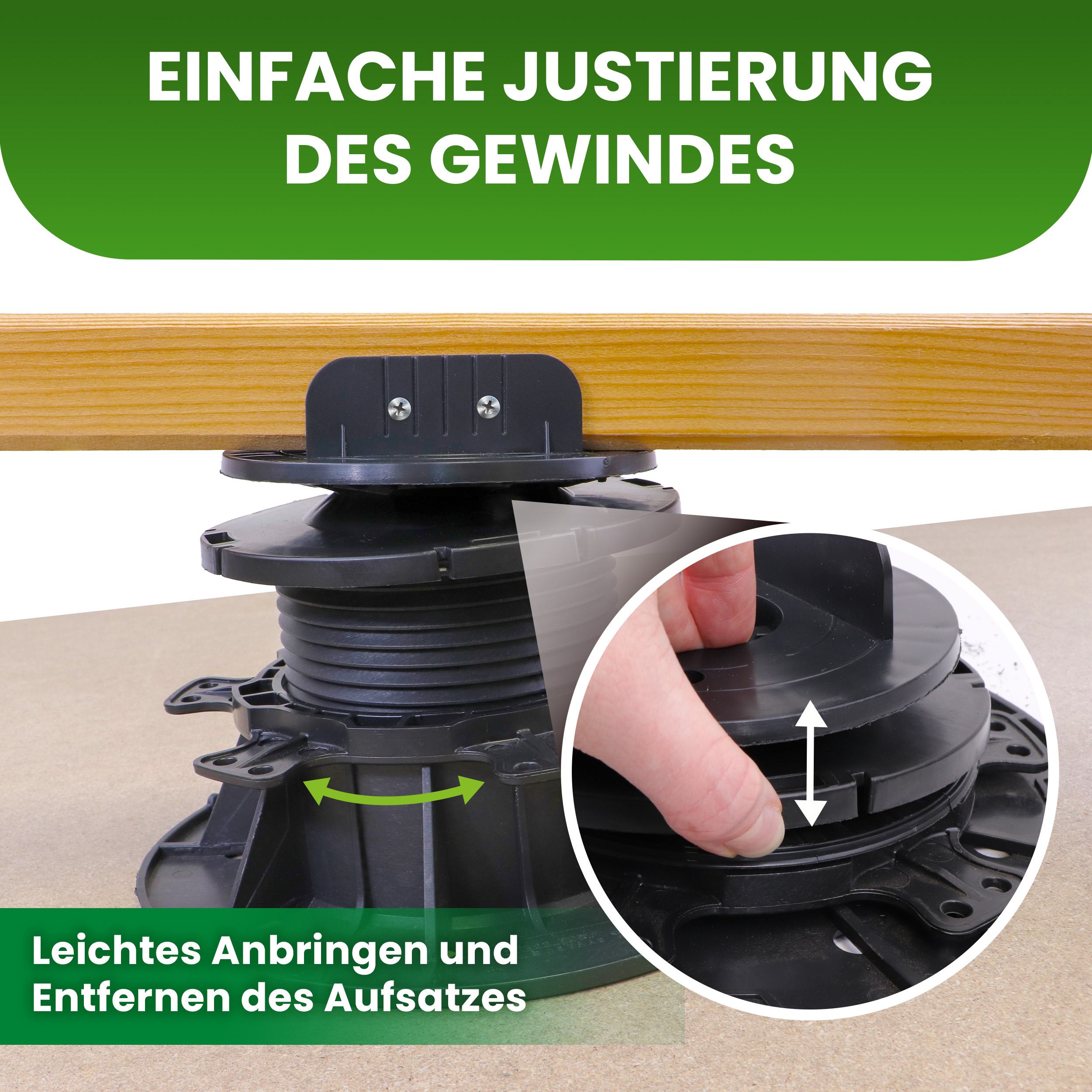 5TaeC4xHZg9wDp 1 Karton Balkenlager PRO mit Gefälleausgleich bis zu 7% für Holz WPC Aluminium höhenverstellbar