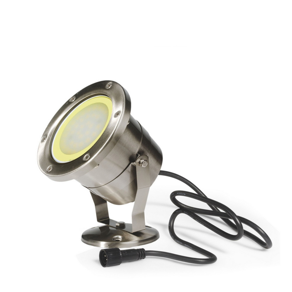 Edelstahl-Unterwasser-Außenstrahler - 230V/Klasse II - IP68/2m -  LED-Lampe - Warmweiß 3000°k