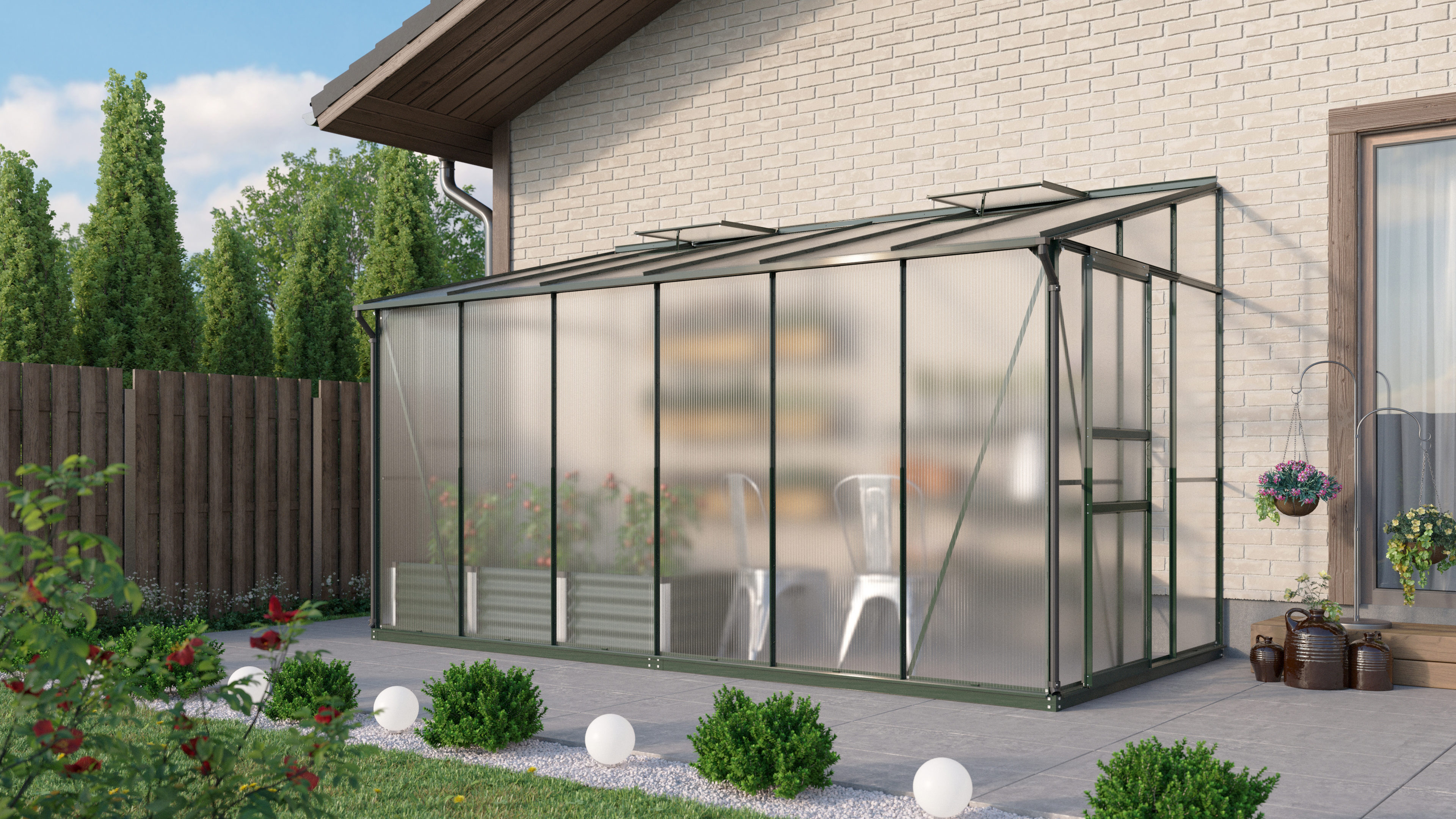 Gewächshaus Osiris / Ida 7800 HKP4mm, smaragd B 2,01 x T 3,87 x H 2,21 m