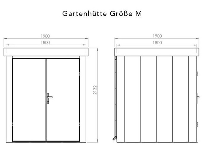 Masse_eDyGQAcUaNyKT Gerätehaus mit Pultdach aus Metall Geräteschuppen Gartenhaus Gartenhütte