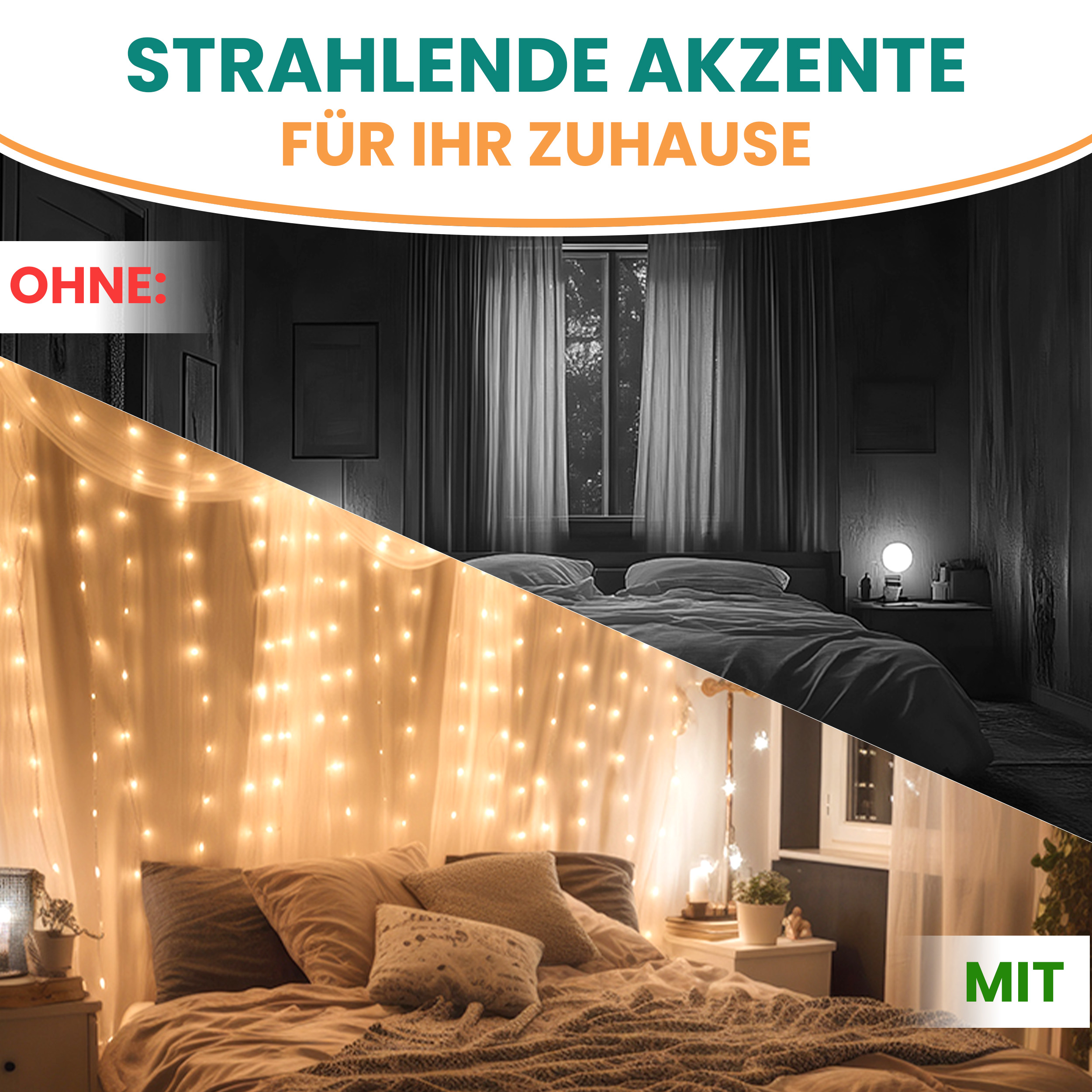 Lichternetz mit warmweißen LEDs und Timer Batteriebetrieben für innen und außen Lichternetz mit warmweißen LEDs und Timer Batteriebetrieben für innen und außen