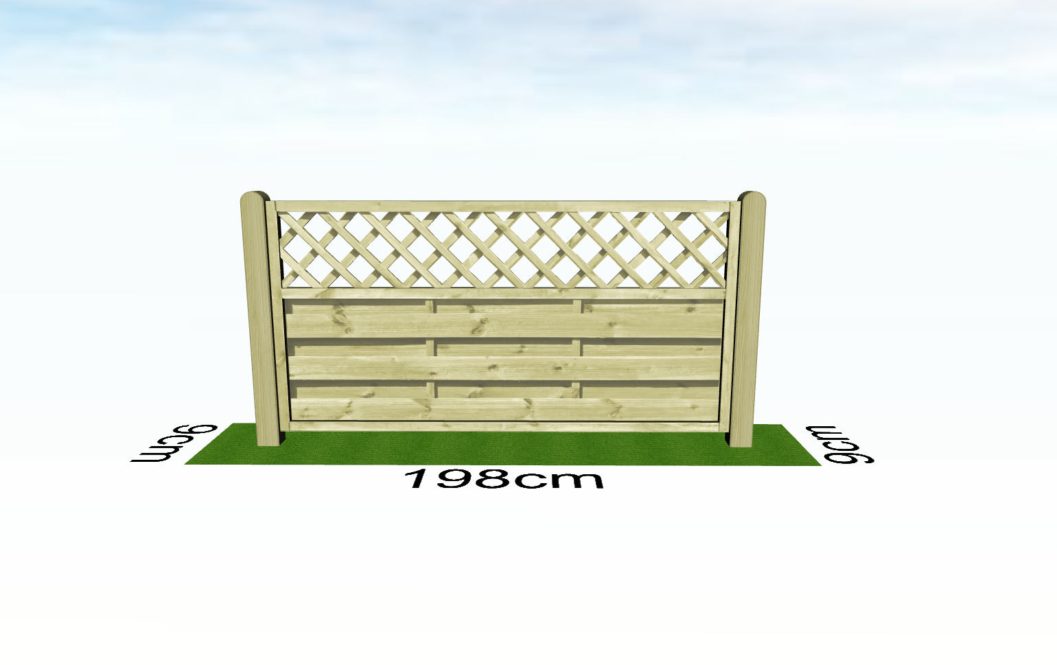 KDI-gruen-4 Dichtzaun MAILAND ohne Leimholzbogen Kiefer KDI grün 180x90 cm