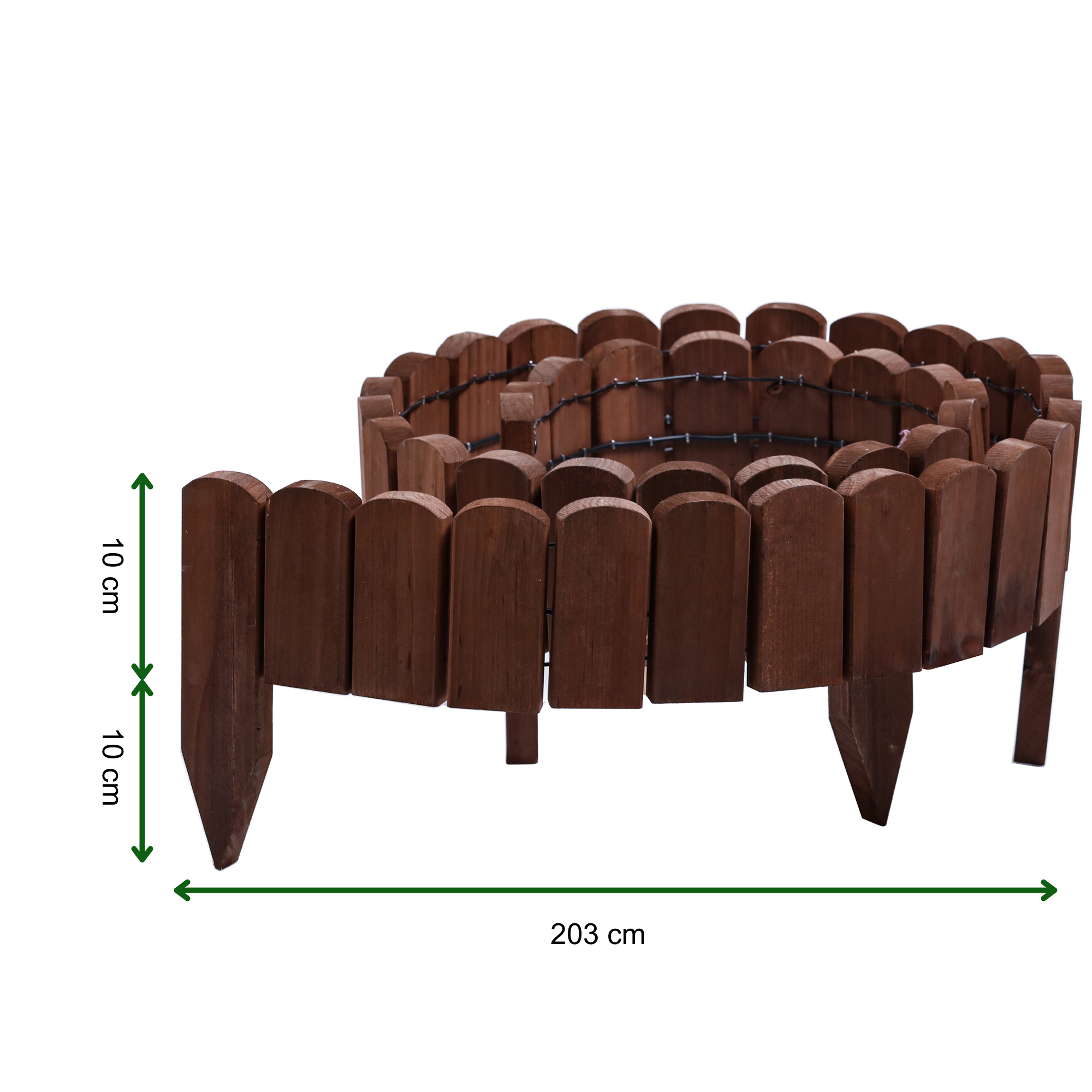 Rollborder-B-20-cm Umzäunung Zaun aus Holz Rasenumrandung Rasenkanten 20x203cm