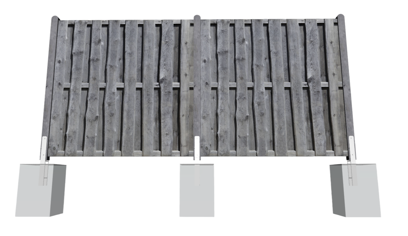 180x180-2x Sichtschutz NATURA Bohlen-Zaun 180x180 cm Kiefer KDI grau