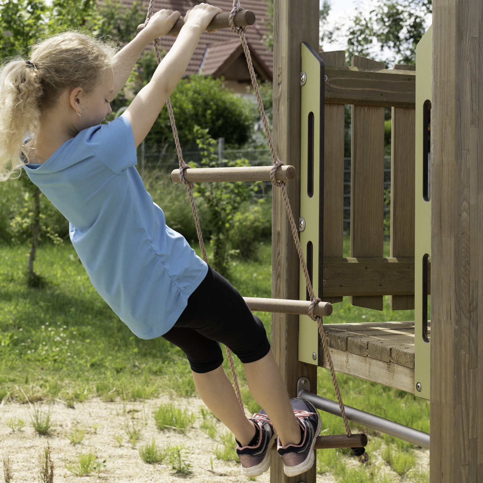 b9 Strickleiter für Kinder Spielturm Klettern Leiter für Baumhaus Holzsprossen