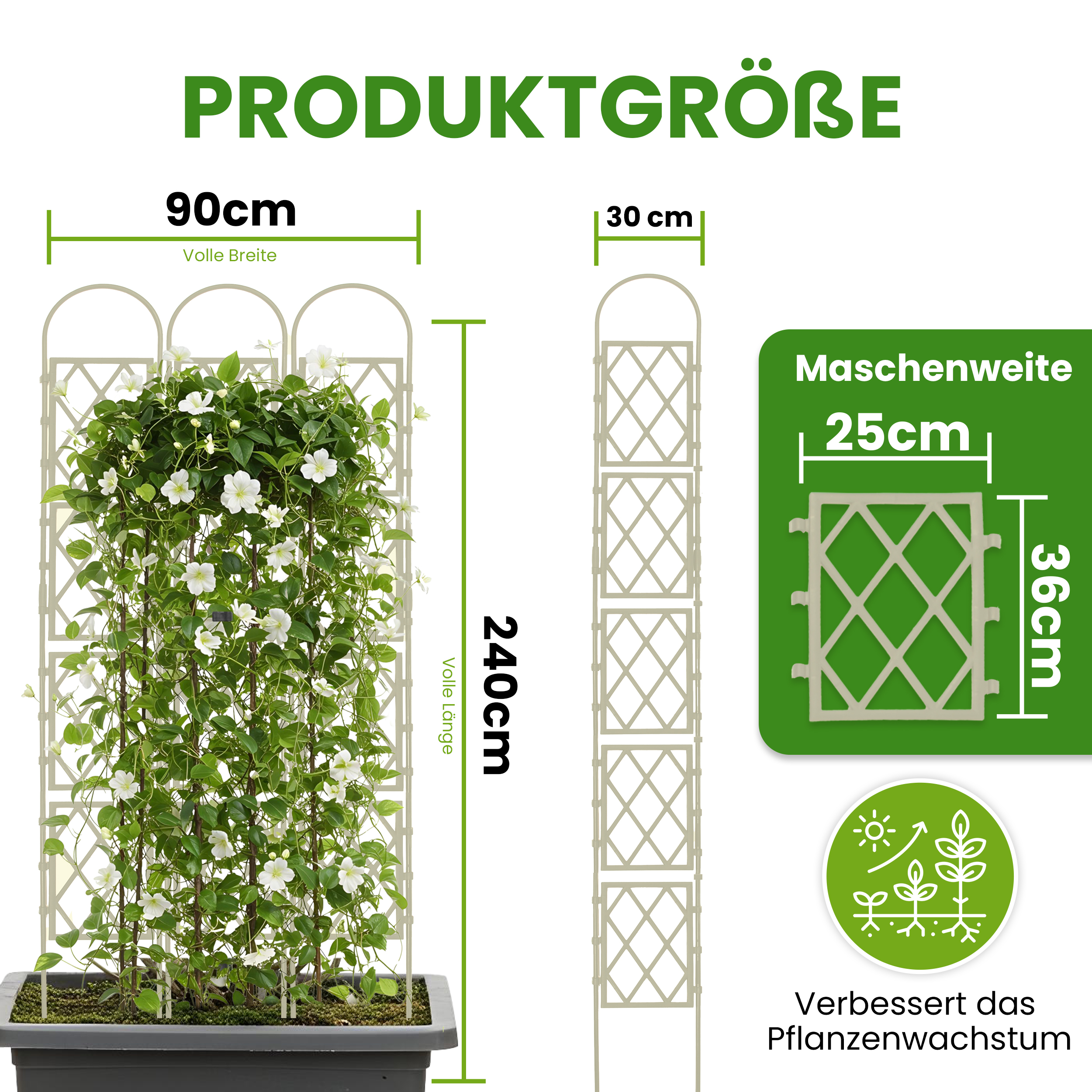 Wandspalier mit Bogen Rankgitter Pflanzenstütze Gitterspalier für Garten